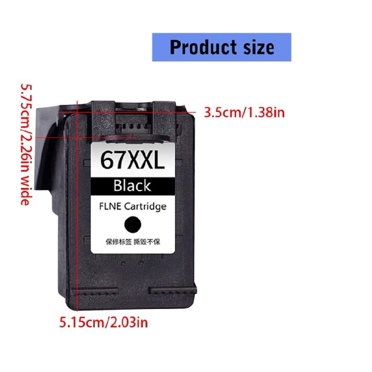 Recycled 67 XXL Ink Cartridge Black/Colored Superior Color Reproduction for 2723 2721 2330 4122 Printers Installation