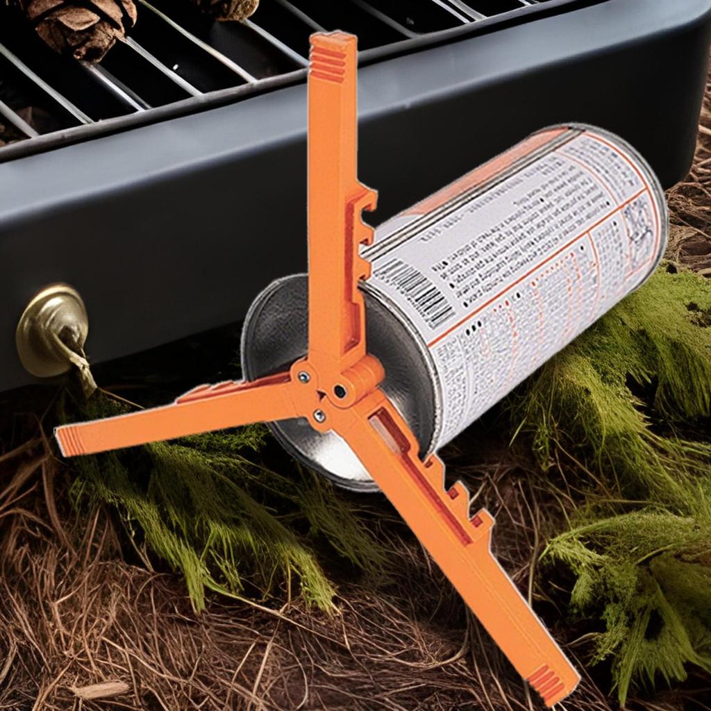 Canister Bracket Triangle Folding Can Stand Tripod Fixing Holder Bracket Portable Base For Picnic Camping Cooking Outdoor