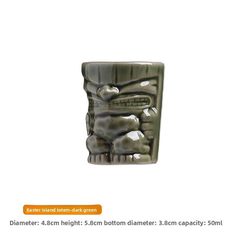 Mini Keramik Tiki Cocktailbar Zubehör Tiki Becher Schnapsglas Wein Set Hausbar Spirituosenbecher Schnapsgläser Wodka 50ml 55ml 60ml
