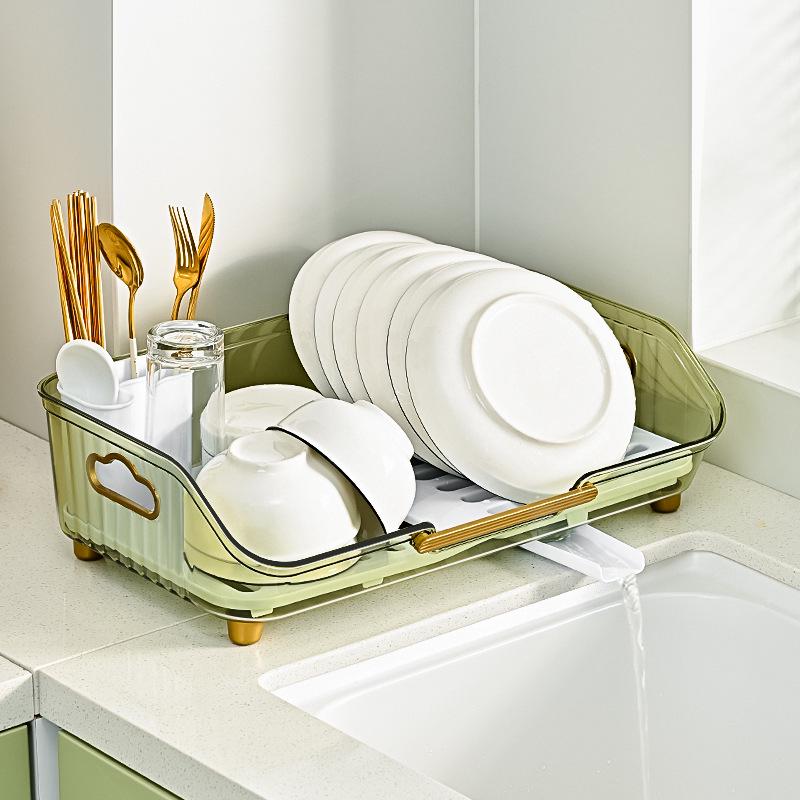 Elegant Kitchen Countertop Dish and Utensil Rack