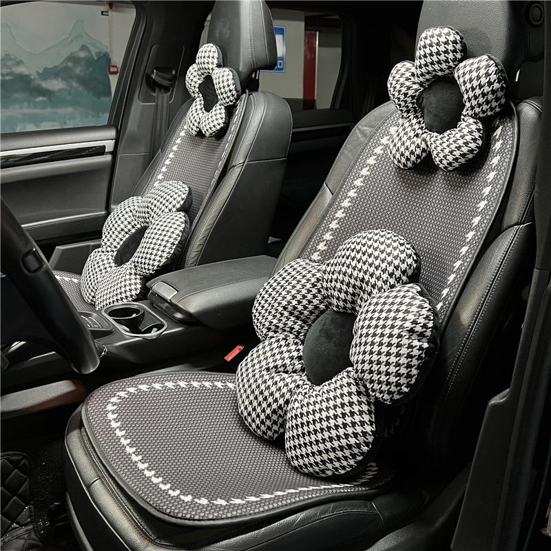 Accesorii perne pentru mașină Four Seasons Mașină universală din mătase de gheață cu plasă de pernă de scaun anti-alunecare, cu plasă roșie pentru pasăre, husă pentru scaun auto