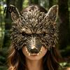 Realistic Wolf Mask 3D Head Mask, High Elastic Lightweight Comfortable Werewolf Medieval Costume with Adjustable Strap for Halloween
