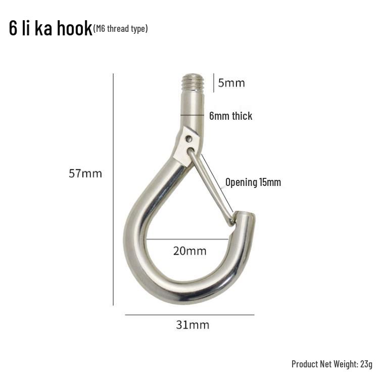 Steel Wire Rope Safety Hook Set: Threaded Lock Hook, Sailor Hook, Copper Bend Hook, Safety Card Line Accessories.