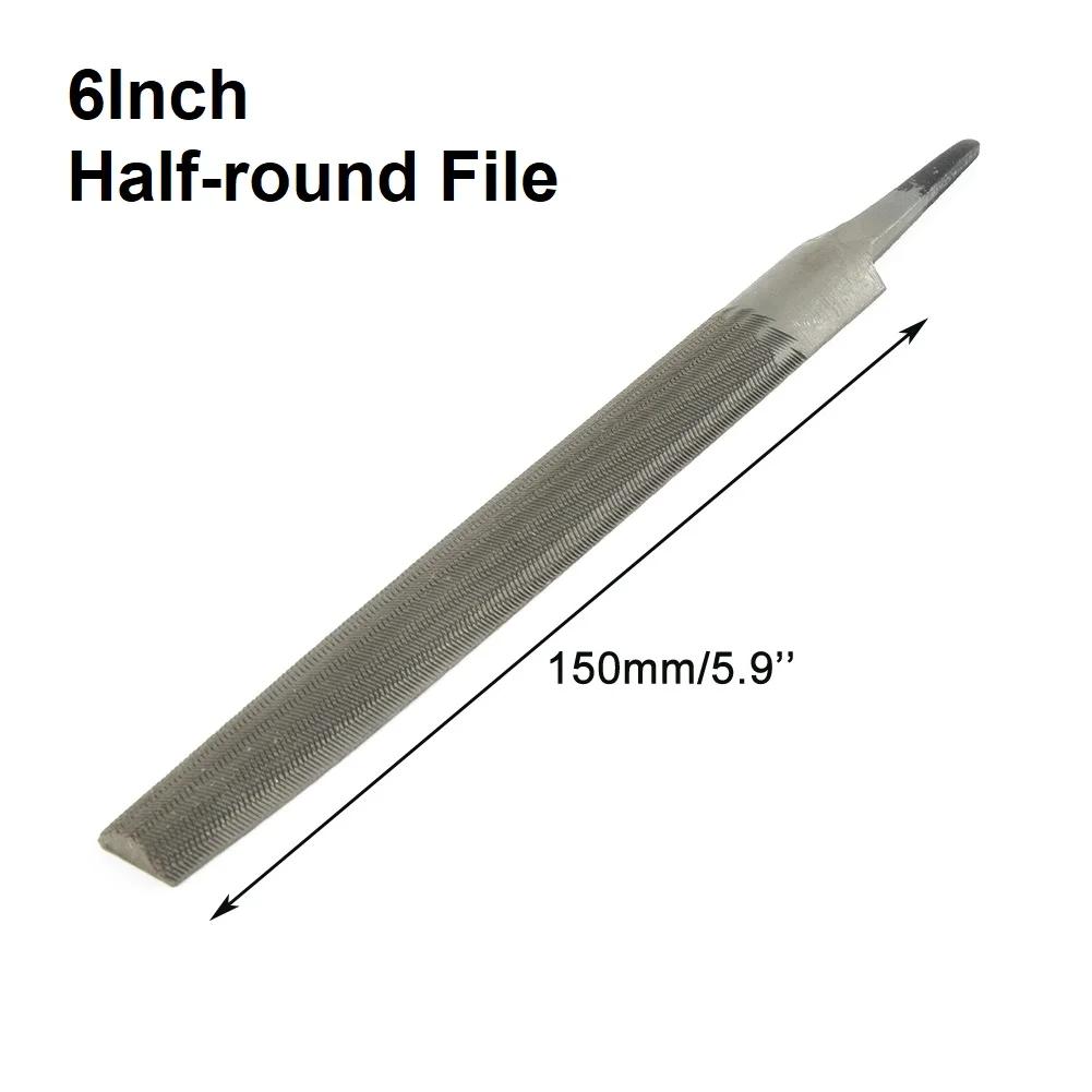 6 Inch 150mm Steel Files Without Handle Round Half-round Triangular Square Flat File 5 Styles Alloy Steel FilesFor Metal Sanding