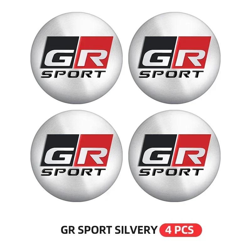 4 Piezas 56mm Pegatinas Tapacubos Centrales de Rueda de Coche Logo GR Sport Calcomanía de Llanta Para Toyota Corolla 86 Supra CHR Yaris Camry Prius Rav4 Auto