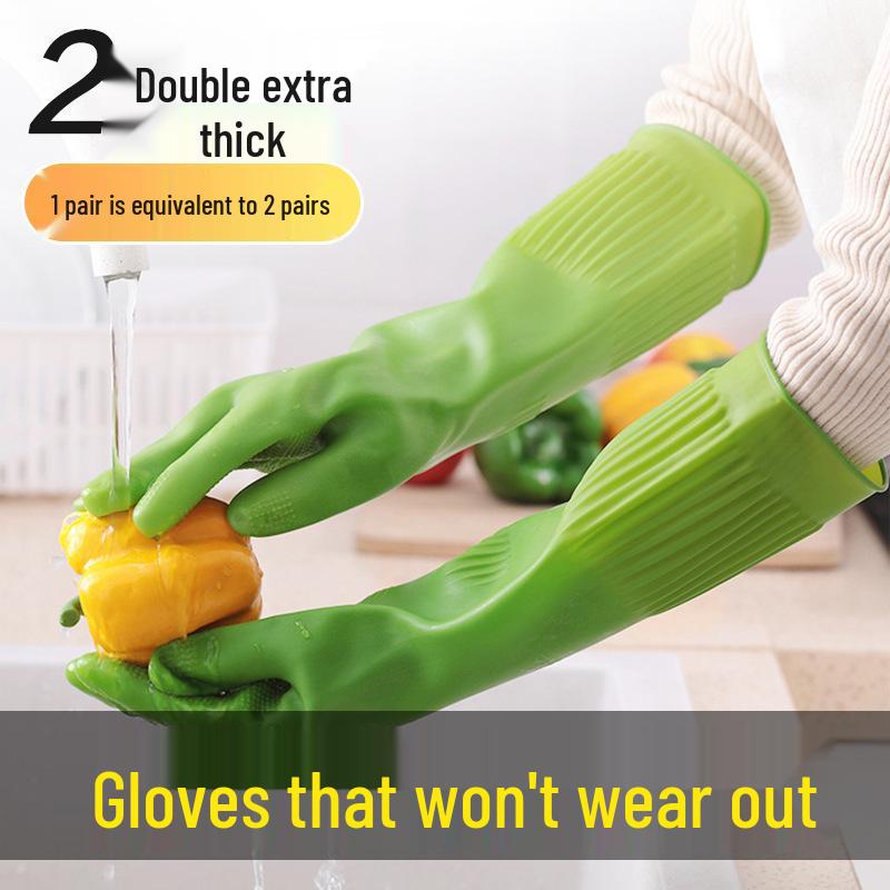 Durable Waterproof Rubber Gloves: Wear-Resistant Latex for Household and Kitchen Use