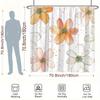 1pc Orange White Flowers Shower Curtain - Stylized Hand-Drawn Design, Polyester Bathtub Curtain with 12 Hooks, 70.8x70.8in