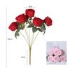 Multicolor Artifcial Rose Flower 7 Heads Photo Props Simulation Rose Flower DIY Green Leaves Faux Flower Rose Party Supplies