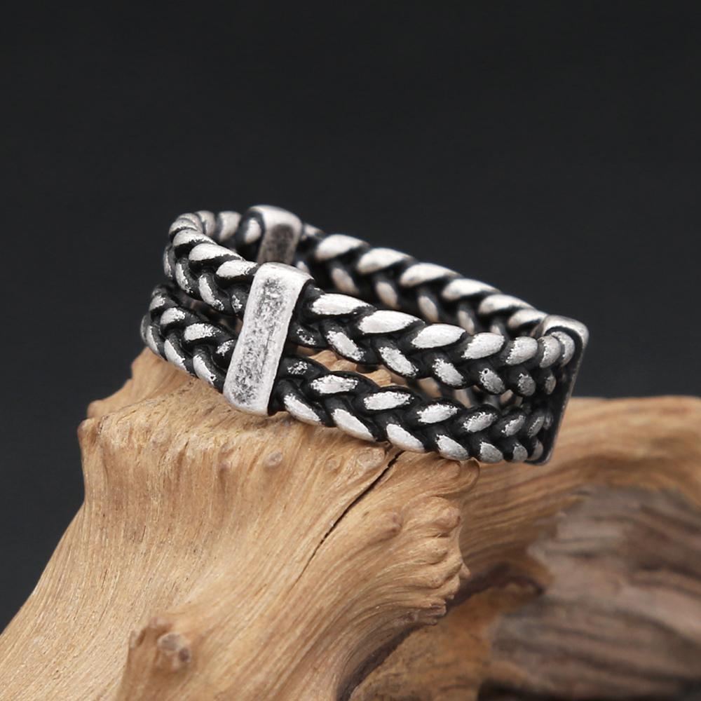 Vintage Fashion Braided Rings for Men Women Stainless Steel Simple Couple Wedding Bands for Lovers Party Jewelry Gifts Wholesale