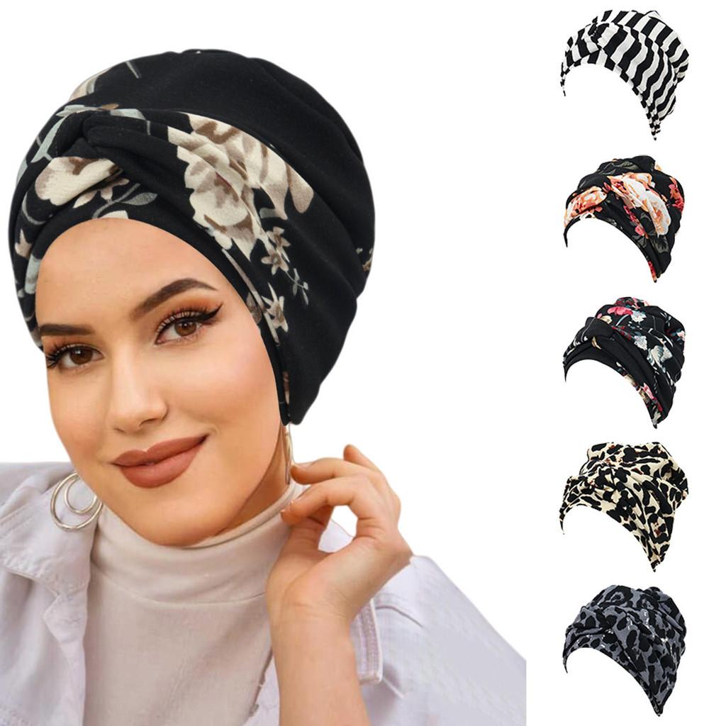 Fashion Turban Headscarf For Women With Floral Print Summer Autumn Winter Accessories