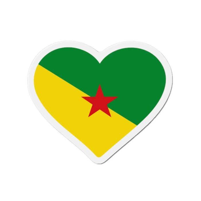 Aimant Coeur Drapeau Guyane - Multicolore - 10 Cm - 50 Pièces - Résine Synthétique - Mixte