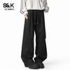 Baleno Men's S&K Retro Loose Wide-Leg Cargo Pants