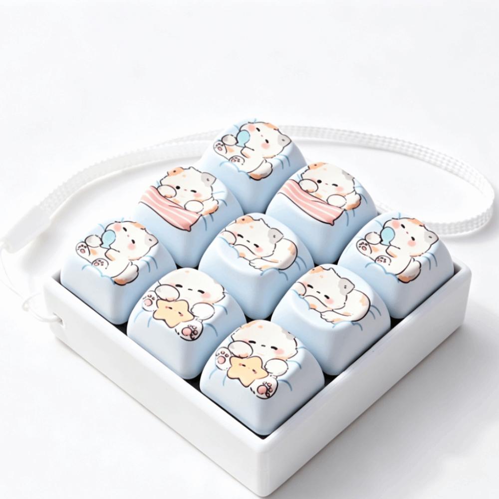 Cat Paws Keyboard Fidget Keyring Finger Button Mechanical Keyboard Keycaps Keychain Children