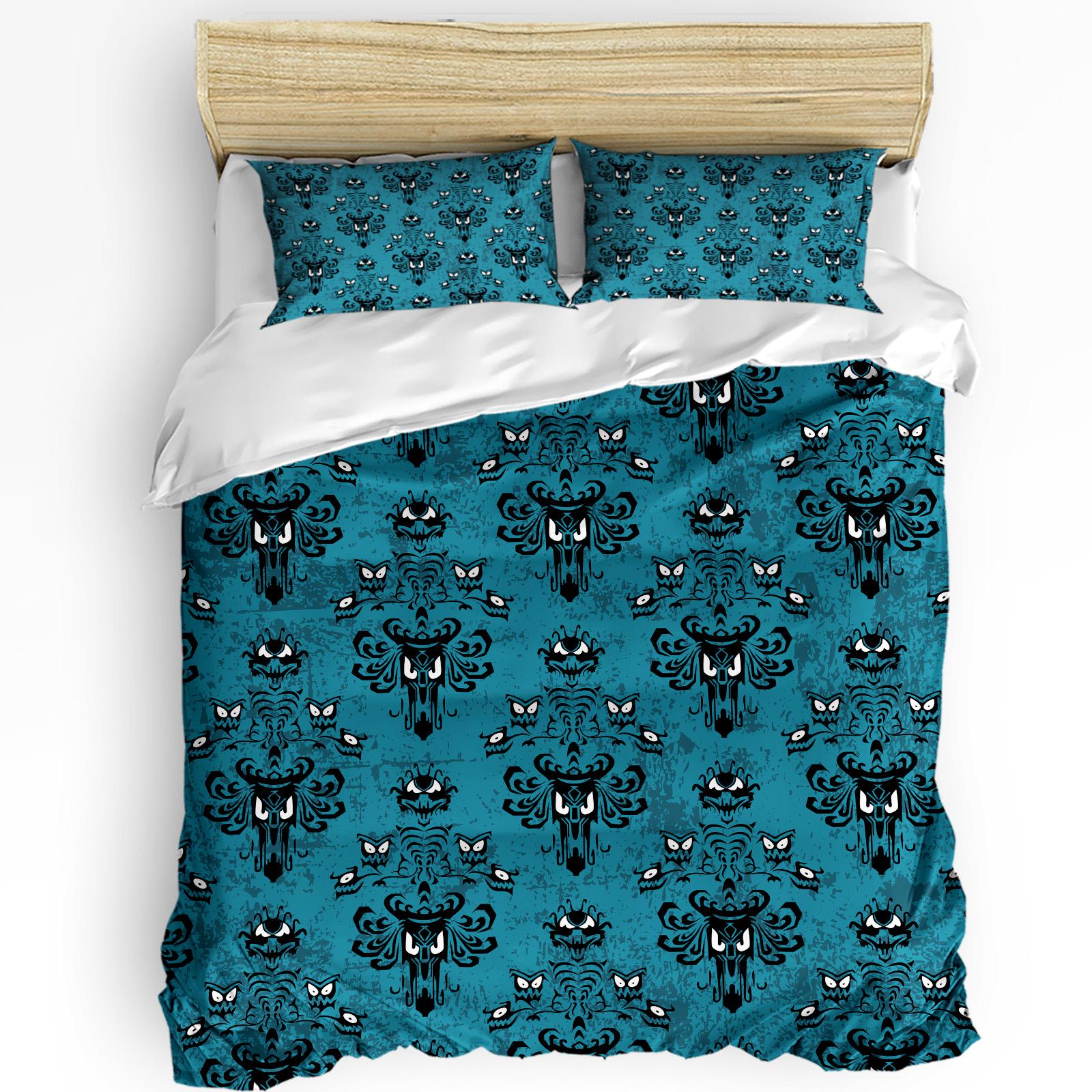 

Halloween Haunted Mansion Purple Black Duvet Cover With Pillow Case Custom 3pcs Bedding Set Quilt Cover Double Bed Home Textile EU single(135x200cm)