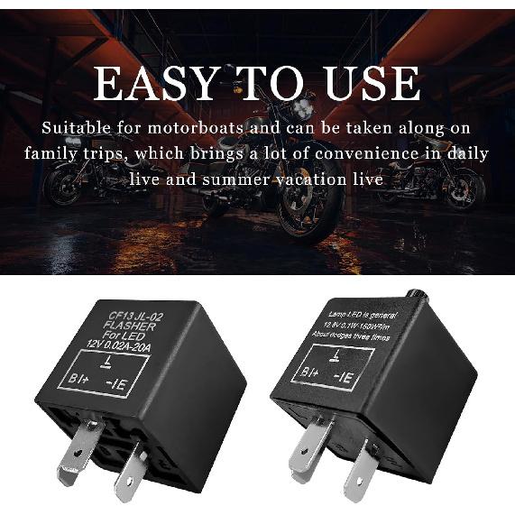 3-Pin CF13 EP34 Electronic Flasher Relay, CF13 JL-02 12V LED Light Flasher Blinker Relay, Universal Turn Signal Light Falsher Fixes Hazard Warn Hyper