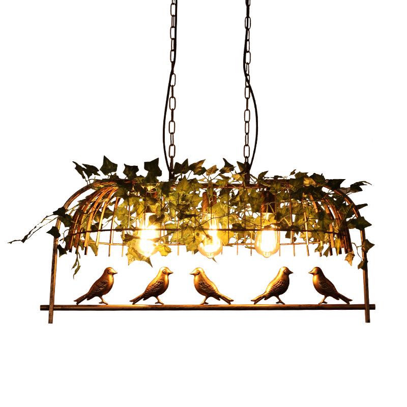 Retro Industrial Floral Birdcage Pendant Light for Cafe, Bar, Tea Shop, Clothing Store, or Restaurant