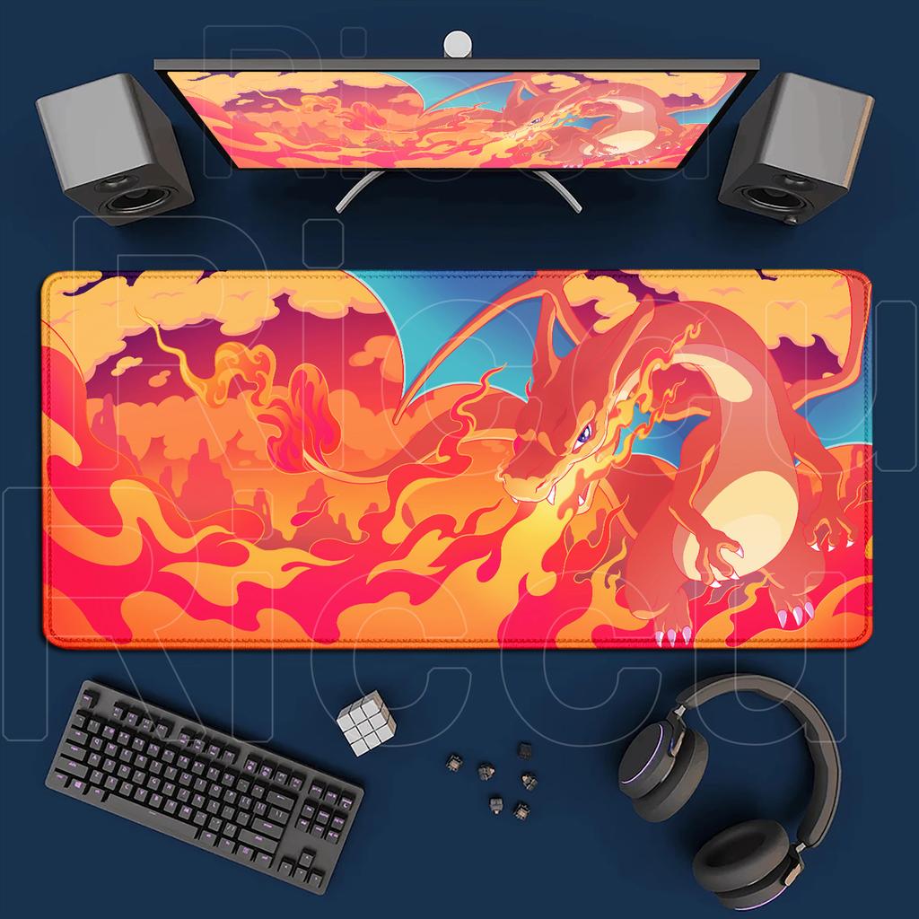 New Cool Wallpaper P-Pokemons Charizard Mouse Pad Anime Gaming Accessories Large Carpet PC Computer XXL Laptop Keyboard Desk Mat