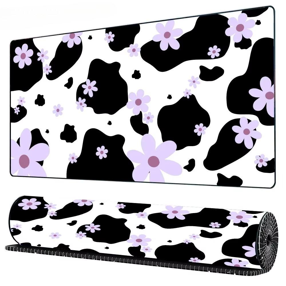 Purple Daisy Large Gaming Mouse Pad Cute Non-Slip Rubber Keyboard Pads Gamer Girls Aesthetic Office Desktop Decor Long Mousepad