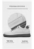 Men's Height-Increasing Platform Sneakers - Thick Sole, Cowhide White, Low-Top, Casual Sports Shoes for Spring