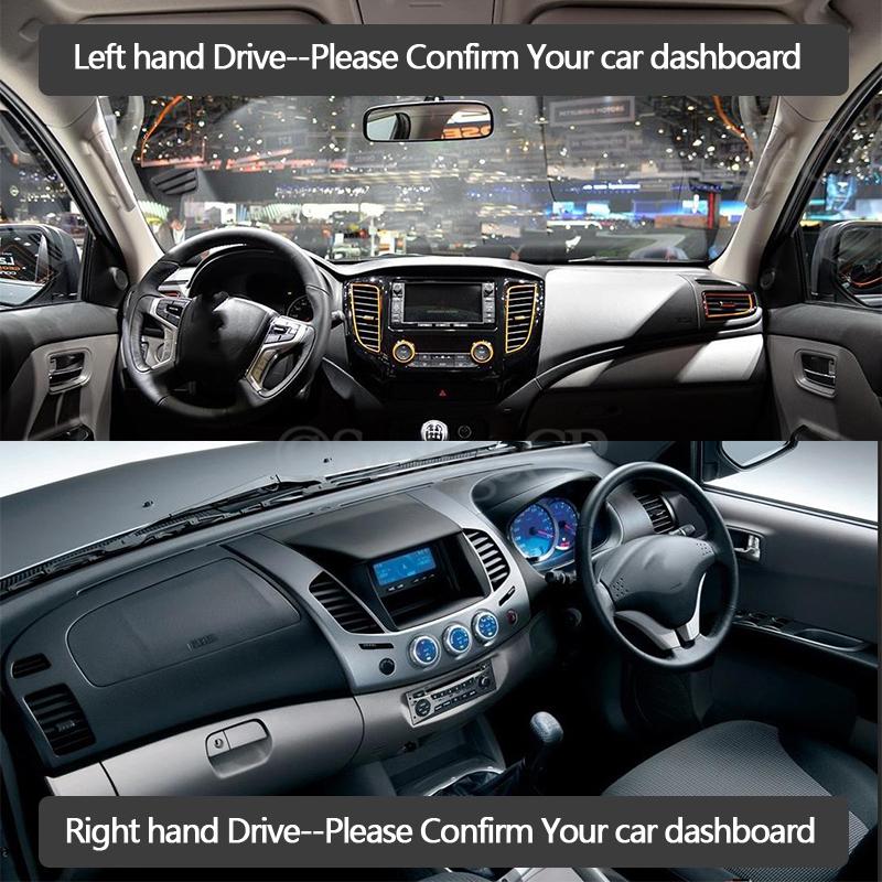 Anti-Slip Mat Dashboard Cover Sunshade Dashmat Accessories for Mitsubishi L200 Triton Strada Strakar Barbarian Fiat Fullback RAM