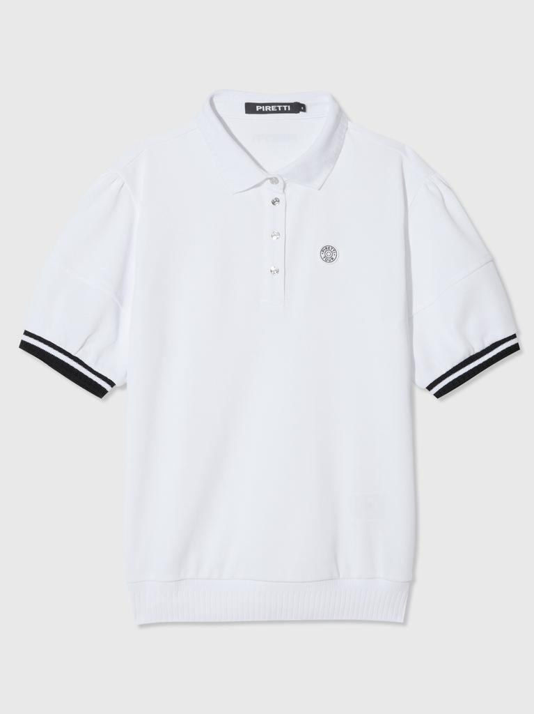 PIRETTI Elite Metal Button Point Polo W_White