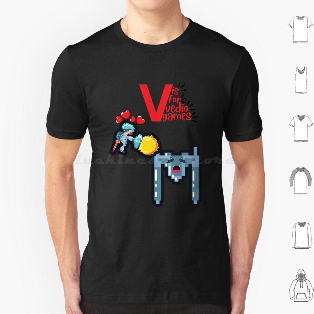 Valentines Day Boys Kids Son V Is For Video Games Gamer T Shirt Men Women Kids 6xl S