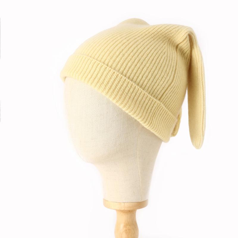 

Чистый кашемир Осень и Зима Новая шапка-кролик для мальчиков и девочек Однотонная утолщенная вязаная шапка-балаклава для мальчиков и девочек one size