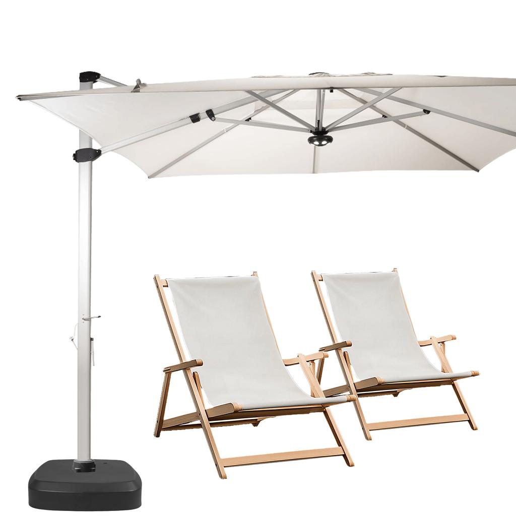 Cantilever Umbrella Base Large Capacity W/ Wheels Offset Umbrella Base Patio Umbrella Base for Patio Deck Poolside and Lawn