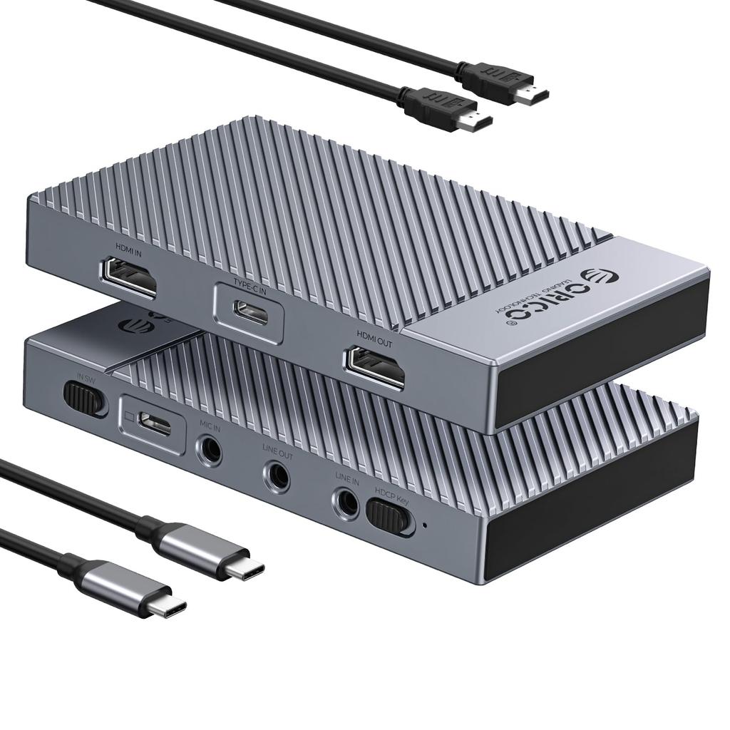 ORICO HDMI Capture Card with HDR Video Capture for Video and Live Screen Compatible with and Includes Japanese Instruction Manual 4K@60Hz Pass-Through