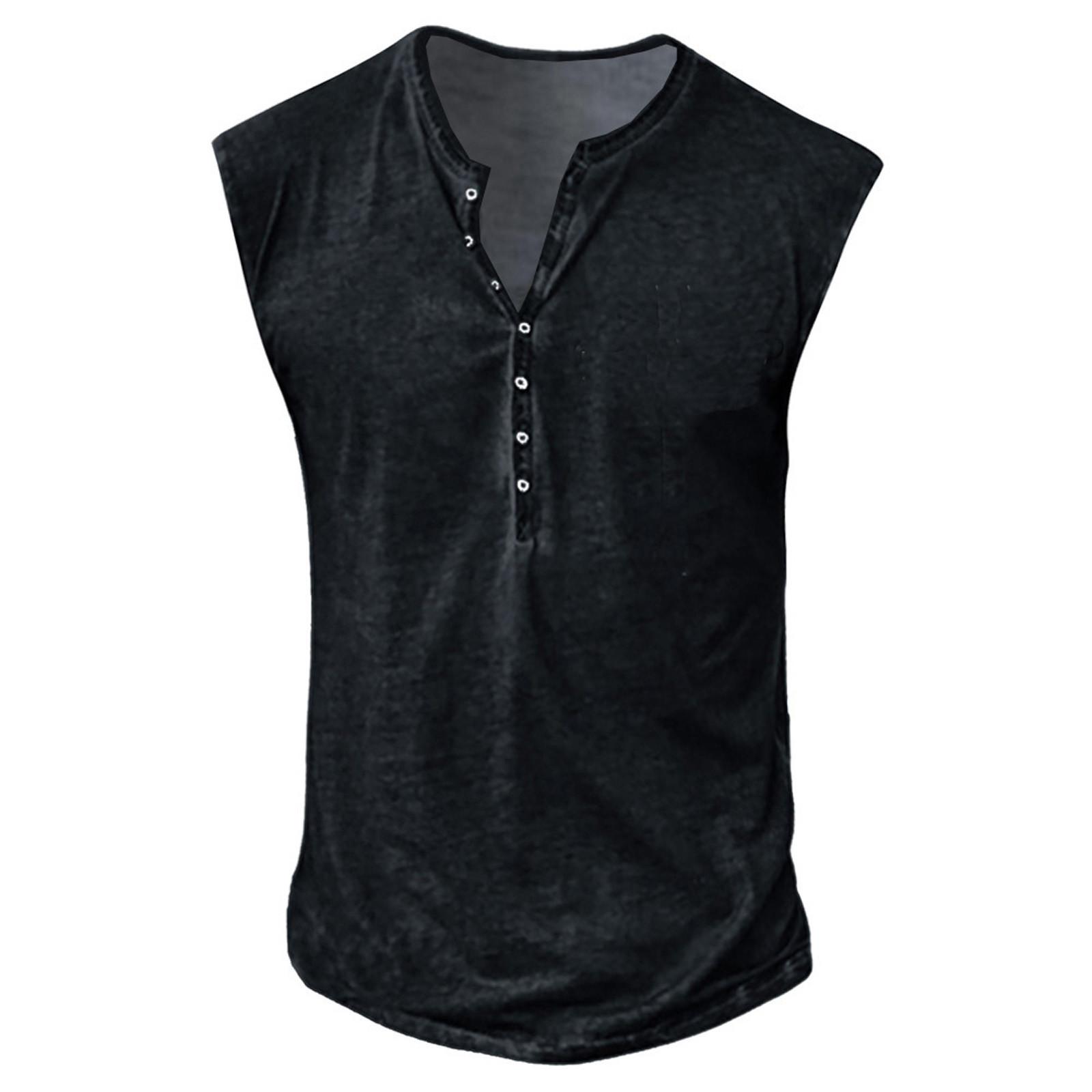 

Мужская летняя пляжная майка для серфинга, повседневная дышащая майка без рукавов, свободная майка с принтом, мужская рубашка M чёрный