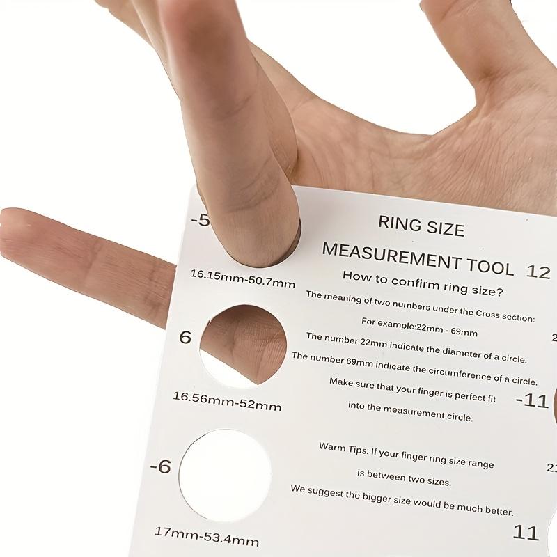 Reusable ring size measuring card, finger circumference sizing tool for European and US ring sizes