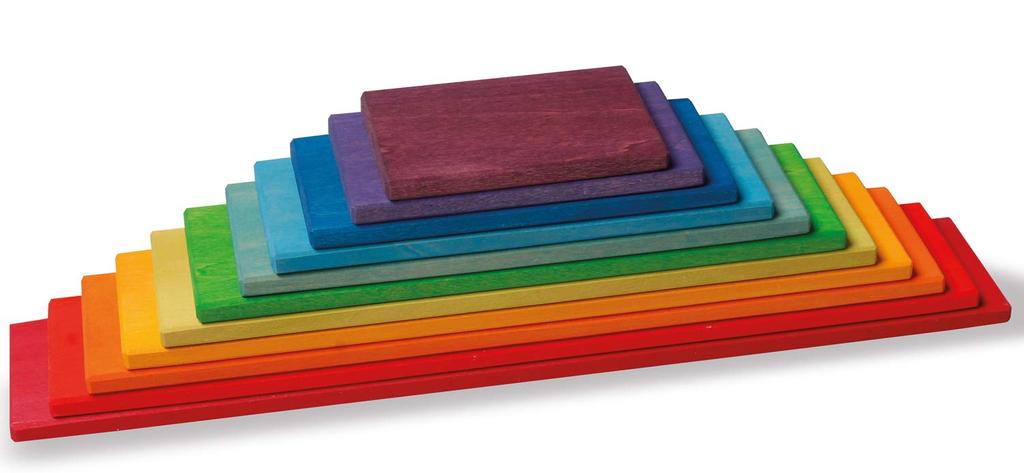 Grimm's Rainbow Building Board, Wooden Building Blocks, Educational Toy, 37cm Wide x 7cm Deep x 0.8cm Thick (Largest Part)
