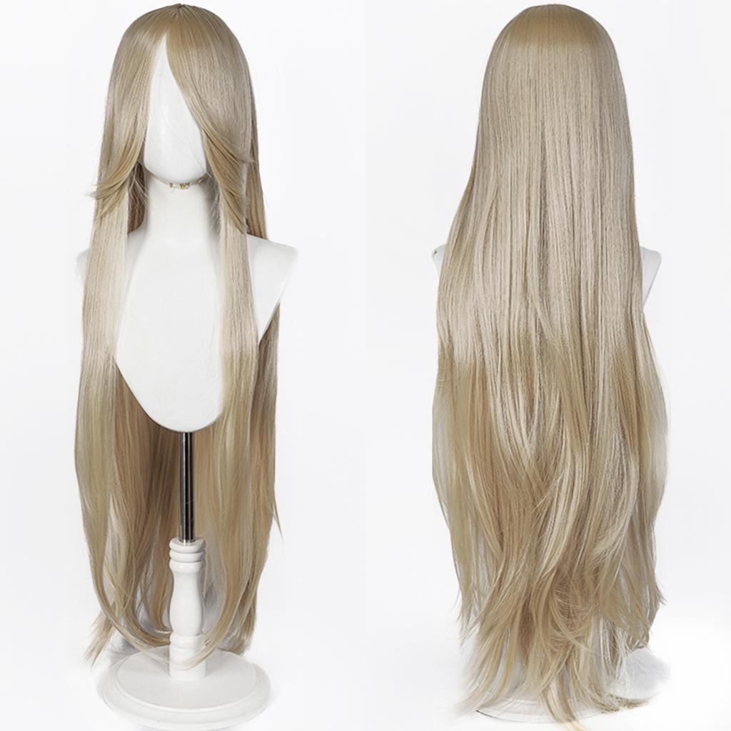 Parrucca Cosplay Lunga Dritta 100CM Multicolore Rosa Biondo Nero Parrucca Costume Anime Parrucca Cos Sintetica Universale Parrucca per Uso Quotidiano Feste