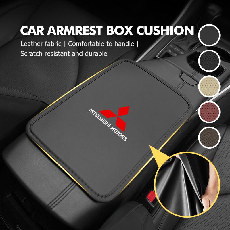 For Mitsubishi Car Armrest Box Pad Leather/Ice Silk Cushion Protector Elbow Support Accessories Outlander Lancer Eclipse Mirage