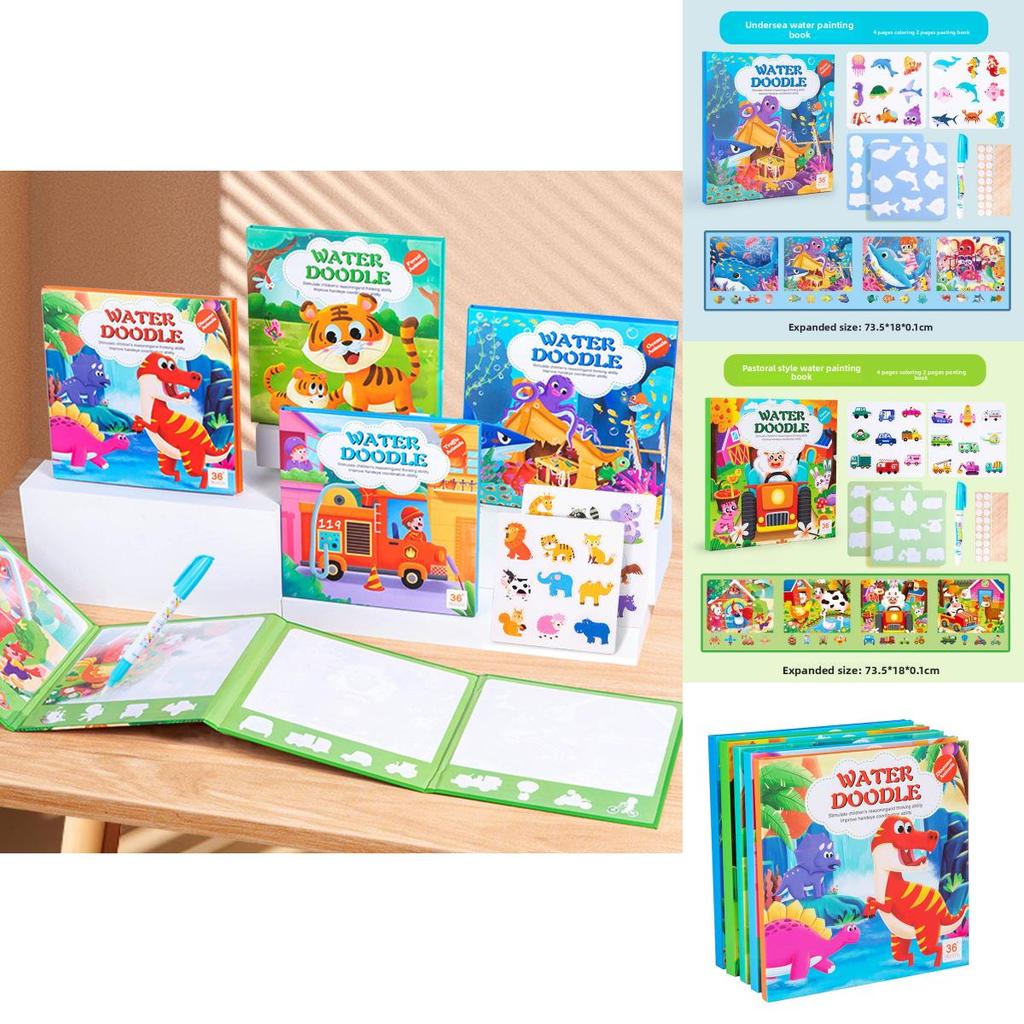 Water Painting Book For Kids With Animal Recognition And Puzzle Activities For Early Learning