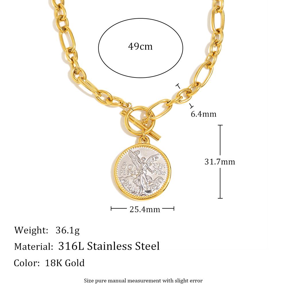 

MamacitaSlay 316L Stainless Steel AB Side Pendant Necklace Party Double Color Neck Jewelry Women s Waterproof Necklace 2025 Gift 49cm