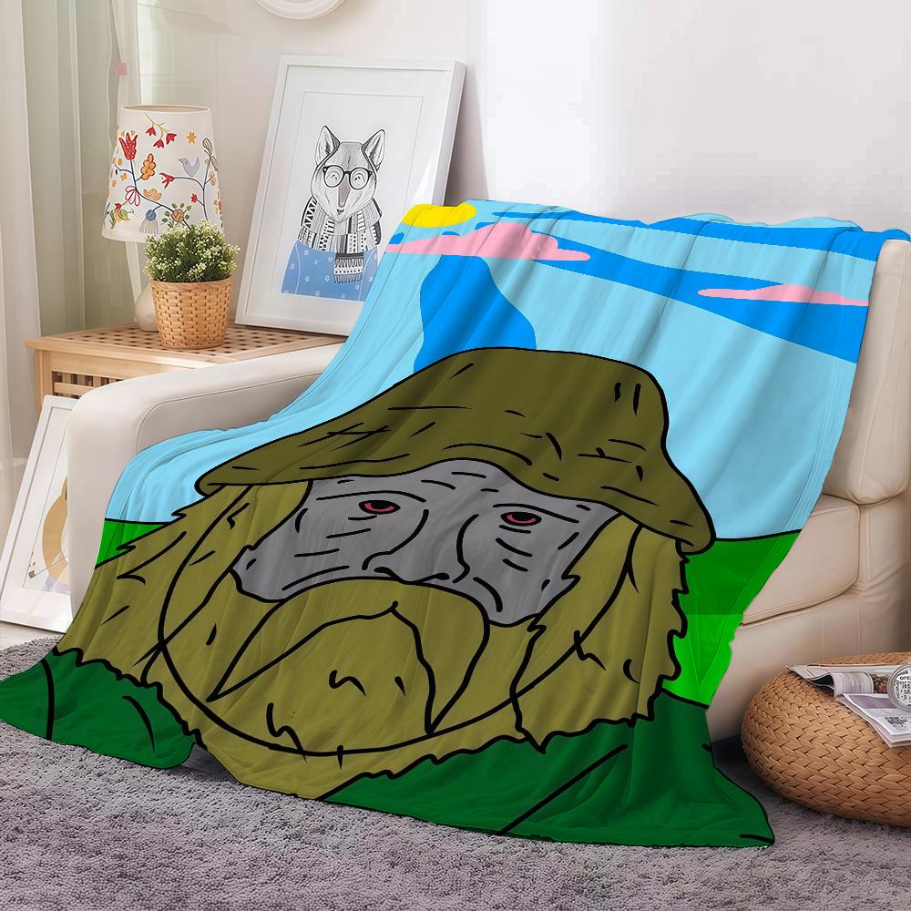 Funny S-Sassy the Sasquatch Blanket For Sofa Office Bed Plane Travel Sleep Read Relax Camping Soft And Warm