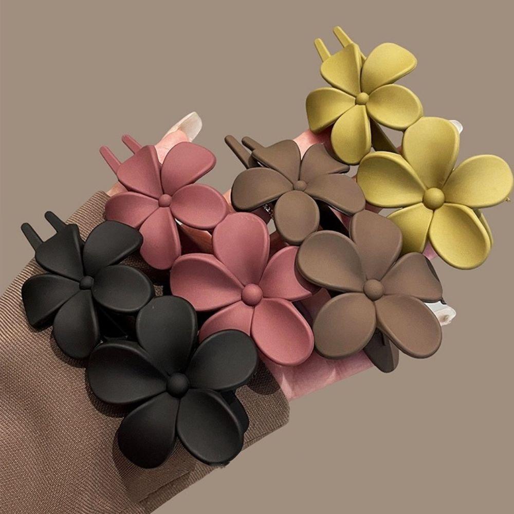 Frosted Flower Hair Clip Claws Matte Hair Claw Clips For Women Girls Thin Thick Curly Hair Girls Kids Hair Accessories Barrettes