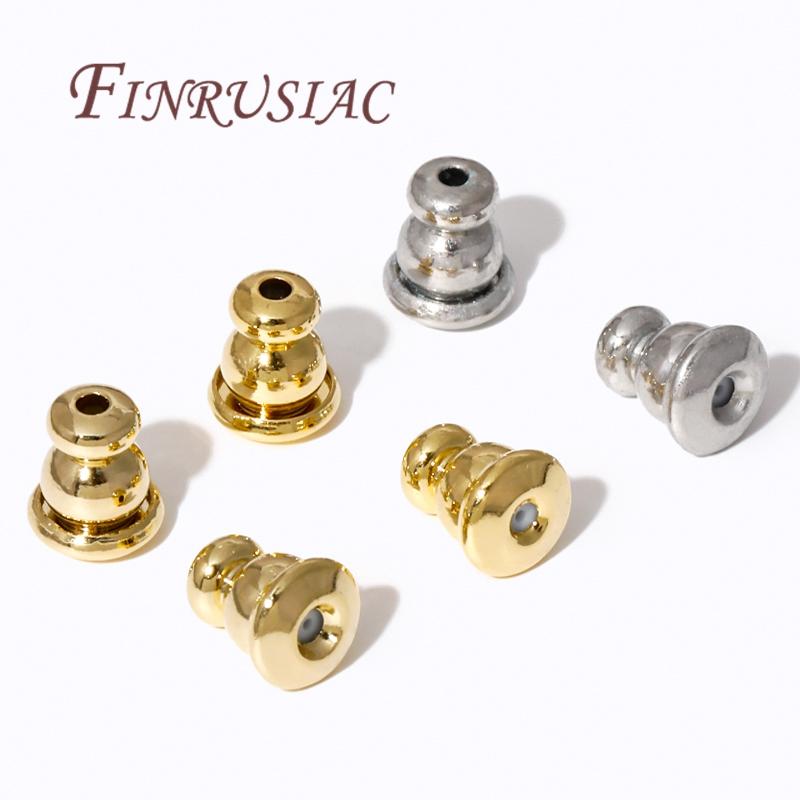 18K/14K Gold Plated Metal Earring Back Plug Cap For DIY Blocked Earrings Backs Stoppers Ear Accessories,Earring Back For Studs