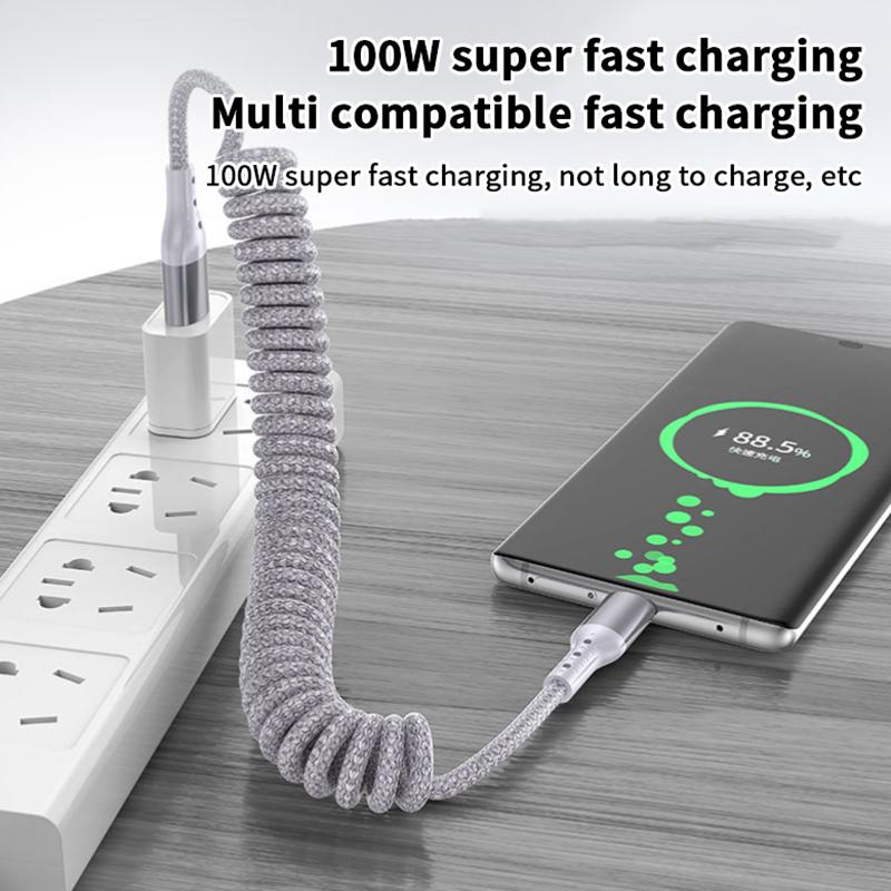 Coiled Usb C Cable For Android Auto & Carplay 90 Degree Usb A To Usb C Cord Compatible With 16,Galaxy S25