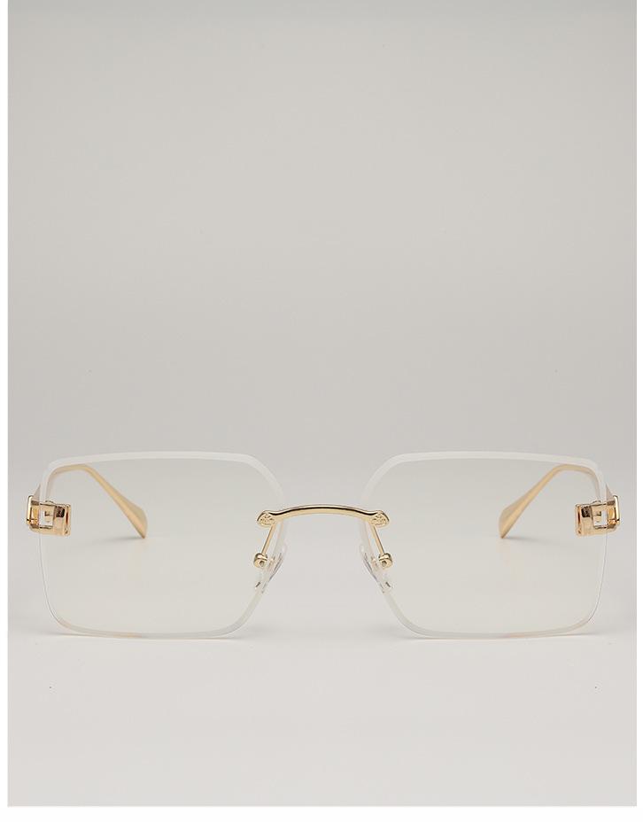 European & American Frameless Gradient Sunglasses: Trendy Large Metal Frames