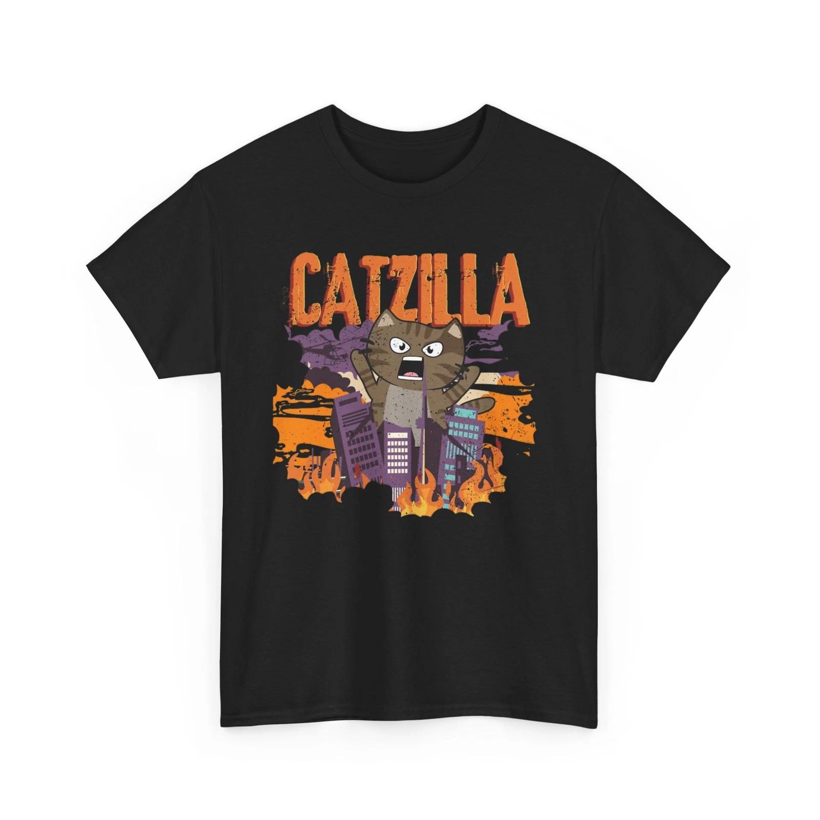 Catzilla Tshirt | Catzilla Shirt | Catzilla T-shirt | Funny Black Cat Shirt B 4XL