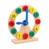 Kids Wooden Clock Toy Preschool Number Color Recognition Time Learning Clock Toddlers Educational Clock Teaching Aid with Movable Hands
