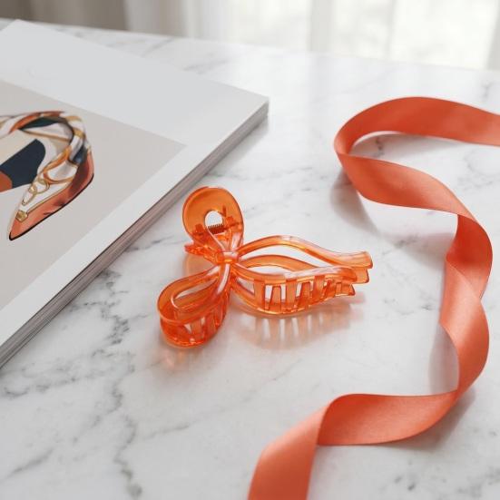 Hair Claw Transparent Bowknot Shape Anti-slip Teeth Hair Claw Lightweight Back Head Hair Clip Versatile Hair Accessory