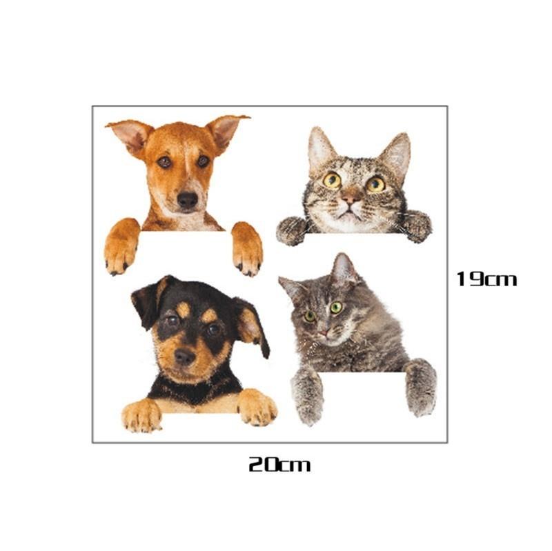 1 Piece with 4 Patterns Funny Cute Cat Dog Switch Stickers Wall Stickers Home Decoration Bedroom Par