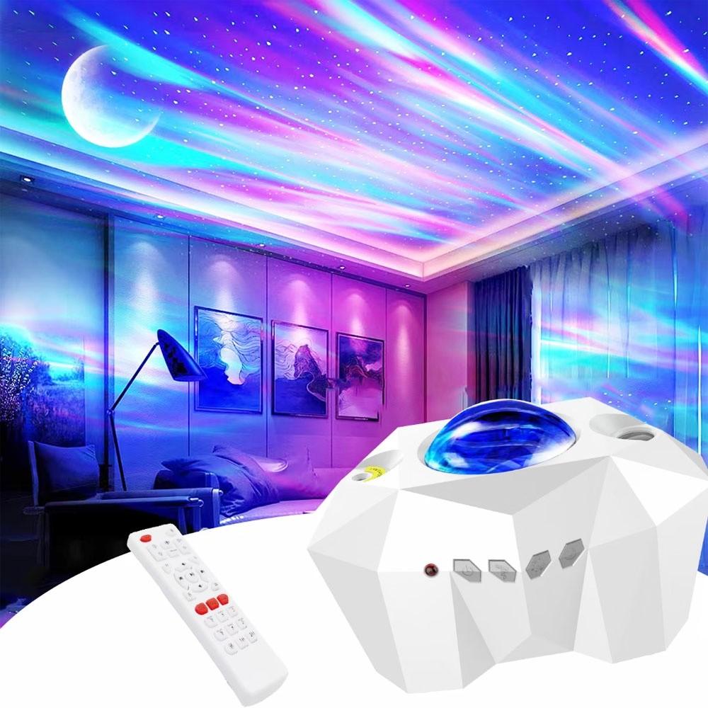 Aurora Starry Sky Colorful Laser Projector Galaxy LED Moon Star Cloud Projection Device Bedroom Decor Atmosphere Night Light