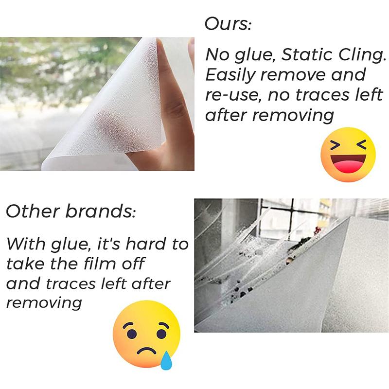 Milchglas Fensterfolie Sonnenschutz Fensterfolie für Zuhause Haftfrei Statisch haftend Badezimmertür Abdeckung