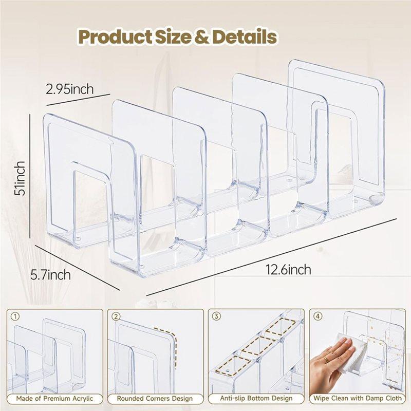 A03F-Clear 2 PCS Kids Shoe Rack 4 Sections Small For Closet Organizer And Storage, Toddler Baby Footwear Holder