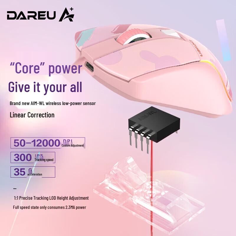 Dareu A950 Tri-Mode RGB Lightweight Gaming Mouse with Charging Dock