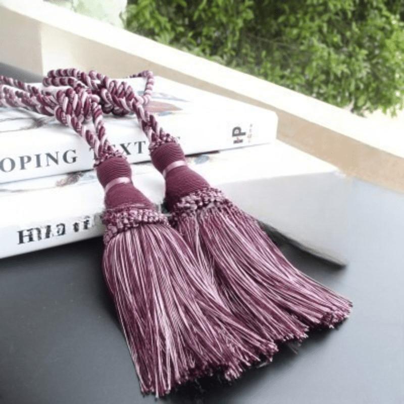 2pcs Home Decor Hanging Rope Silk Tassel Fringe Tassel Trim Garment Decoration Key Tassels For DIY Embellish Curtain Accessories